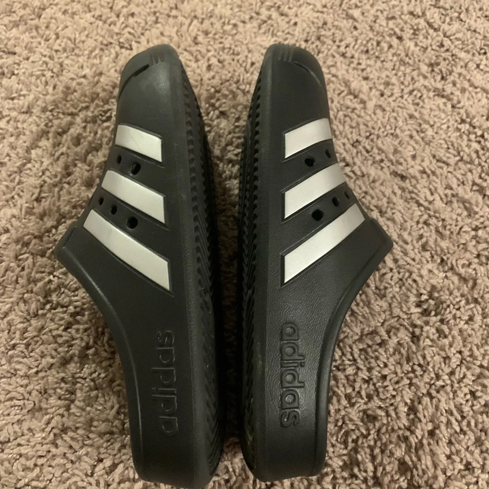 Adidas Adilette Clogs Aqua Water Slide Sandals Black White